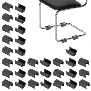 PATIKIL 32pcs Embouts De Pied De Chaise en U, 24mm Prot&egrave;ge-Sols en Forme De U pour Pieds De Chaise Embouts Rectangulaires pour Pieds De Chaise Coussins Glissent Facilement, Blanc (PATIKIL UK, neuf)