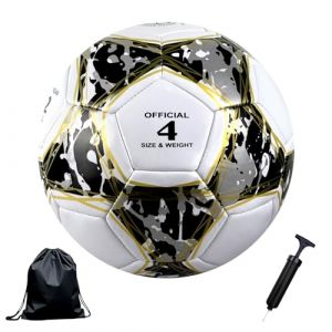 Bibykivn Ballon de Football en Taille 5, Foot-Ball Match Entraînement Adolescents Ballon de Football avec Pompe à Air Sac en Filet et Aiguille,Adolescent et Adultes Match Sport (modèle-5, Balle n° 4) (FR Produits de Qualité, neuf)