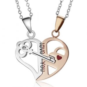 OQKAHIV 2 pcs Colliers d'amitié, Collier pour Filles, Collier d'Amitié Puzzle Heart, Meilleurs Amis Assortis Colliers, Anniversaire Saint-Valentin Amitié Bijoux Cadeaux pour Amis Sœurs, Argent + Or (OQKAHIV, neuf)