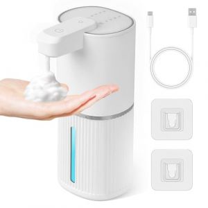 Distributeur de Savon Automatique,380ml Distributeur de Savon &Eacute;lectrique sans Contact Rechargeable,&Eacute;tanche IPX5 Distributeur Liquide Vaisselle Mural pour Cuisine Salle de Bain Bureau (Mousse,Blanc) (MARI GLOBALNEXT S.R.L., neuf)