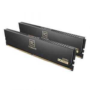 TEAMGROUP T-Create Expert CL32 CTCED532G6400HC32ADC01 Lot de 2 barrettes de mémoire RAM DDR5 10 L (2 x 16 Go) 6400 MHz (PC5-51200) Compatible Intel XMP 3.0 et AMD Expo, noir (ProComponentes, neuf)