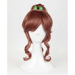 MAOMA Perruque Cosplay Anime,Sailor Moon Sailor Jupiter Perruque，Ponytail Perruque,avec Filet de Cheveux Gratuit,pour Fête Carnaval Halloween Perruques(Color:Brun Clair) (good stuff A, neuf)