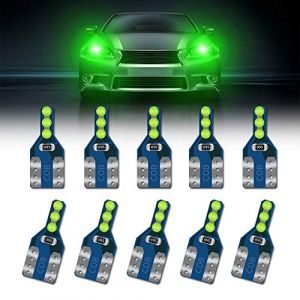 Teguangmei 10 Pi&egrave;ces T10 W5W Ampoule LED Vert Wedge 168 194 501 COB Canbus 6SMD Ampoule Super Lumineuse pour Voiture Int&eacute;rieur Plafonnier C&ocirc;t&eacute; Feux de Position Tableau de Bord Bagages Lumi&egrave;re,12V (TeguangmeiEUR, neuf)