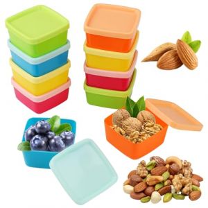XWCHASA Lot de 10 petites bo&icirc;tes de cong&eacute;lation en plastique avec couvercle - Petite bo&icirc;te de rangement pour collations - Mini rangement - Carr&eacute; (XINWAN, neuf)