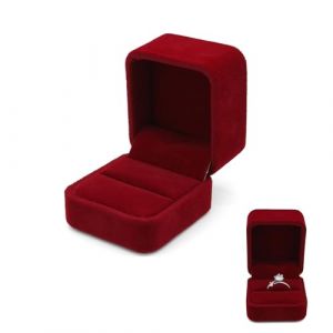 WisePoint Boite Bague, Boite a Bague de Mariage en Velours, Bo&icirc;te Alliance Unique pour les Fian&ccedil;ailles, la Proposition, le Mariage, la C&eacute;r&eacute;monie, la Saint-Valentin (rouge) (WisePoint, neuf)
