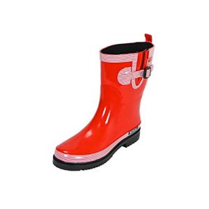 MADSea Bottes Caoutchouc Femme Ocean Pure Rouge Bottes de Pluie Demi-Bottes, Taille:39 EU (24ocean, neuf)