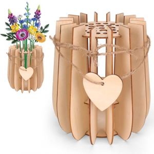 Kaempe Vase pour Fleur 10280 10313, Poteau en Bois pour Bouquet de Fleurs, Tournesol, Flowers, Rose, Orchidee, Botanicals, Tulipes (Style 1) (ZINIMAOYI, neuf)