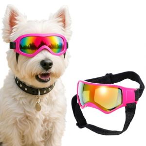 Wanmu Lunettes de soleil pour chien de petite race avec protection UV, coupe-vent et anti-poussi&egrave;re avec sangles de t&ecirc;te r&eacute;glables pour l'ext&eacute;rieur, la conduite, la randonn&eacute;e, les voyages, la plage (fromconfidence, neuf)