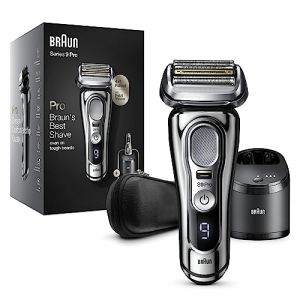 Braun Series 9 Pro Rasoir Électrique Homme Barbe, Noir/Argenté, Tête 4+1 Avec Tondeuse Prolift, Centre Smartcare 5-En-1, Rasoir Électrique Batterie De 60 Minutes, 9466Cc (ABITAREARREDA, neuf)