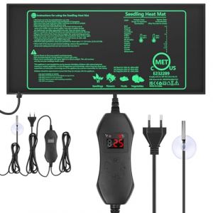 Pfloge&reg; Thermostat Terrariumtapis Chauffants, 50W Tapis Chauffant Plante avec Contr&ocirc;Leur, PVC &eacute;Tanche Tapis Adjustable Chauffage, 20-45℃, pour Les Semis, Les Animaux Domestiques et Les Reptiles (ALEXI MARKET, neuf)