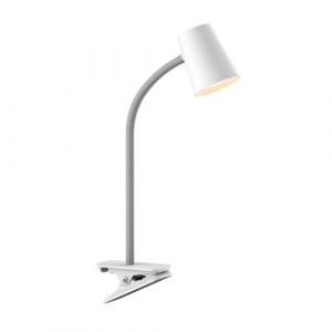 SEYNAVE luminaire ABISKO Lampe à Pince Blanche - Lampe en PVC avec Éclairage LED Intégré et Ajustable - Puissance Max 6,5W - Alimentation Prise Type E - Interrupteur Tactile sur la Base (SEYNAVE, neuf)