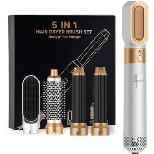 Cocohair 5 en 1,Air Brush 5 en 1,Brosse Coiffante Chauffante, Pour Lisser, Boucler (Blanc) (Vendeur professionnel-FR, neuf)