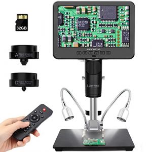 Andonstar AD246S Numérique HDMI 2000x Pour Adultes - Microscope à Souder LCD 7 Pouces Avec Enregistrement Vidéo UHD 2160P à 3 Lentilles - Kit Biologique Pour Pièces (Andonstar digital microscope, neuf)
