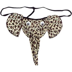 MEGAHERZ El&eacute;phant Tanga Sexy Slip Hommes Boxer Low Rise Trunk Hommes String Tanga Short Court Ventre Pouch Slips Strings Dr&ocirc;le de G-String Lover Cadeau (Imprim&eacute; l&eacute;opard) (Furange, neuf)