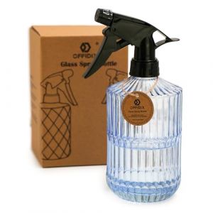 OFFIDIX Brume v&eacute;g&eacute;tale, Flacon pulv&eacute;risateur en Verre de 0,45 l avec buse r&eacute;glable, brumisateur &agrave; Main avec Pompe sup&eacute;rieure pour Jardin, Plantes, Nettoyage (Bleu) (Offidirect, neuf)