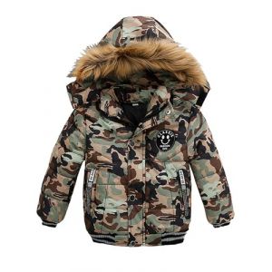 Odziezet Blouson Manteau Fourrure Chaud Enfant Garçon Bébé Ski Vêtement Doudoune à Capuche Veste à Manches Longues Chaud 6-7 Ans (Odziezet, neuf)