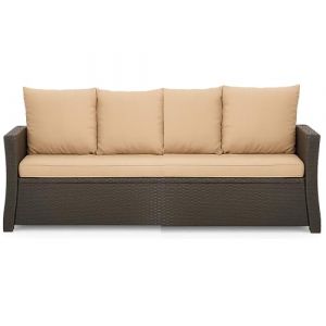 Setgarden&reg; Coussin pour banc - Coussin de si&egrave;ge ext&eacute;rieur pour banc de jardin pour polyrattan - Housse de coussin pour banc de jardin pour balancelle en rotin - Banc rembourr&eacute; en rotin (Beige, 180 x (setgarden, neuf)