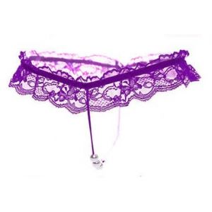 Bommi Fairy Femmes Sexy Dentelle Perle T Pantalons Mignon Tanga Gag Cadeau Taille Unique Sous-vêtements G-Strings, lilas, taille unique (BlueFairy, neuf)