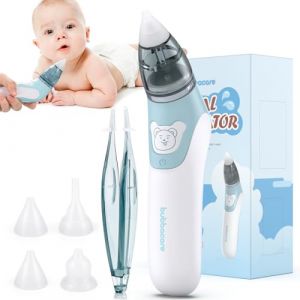Mouche B&eacute;b&eacute; Electrique, Aspirateur Nasal 2 en 1 et Dissolvant de C&eacute;rumen, Nettoyeur &eacute;lectrique pour le Nez de B&eacute;b&eacute; avec 4 Buses en Silicone pour Nouveau-n&eacute;s, Tout-petits (SOYAO, neuf)
