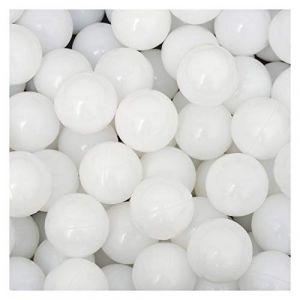 LittleTom 50 Boules Blanches pour Piscine a balles Bebe 5,5 cm en Plastique PE - balles legeres pour Parc de Jeu ou Tente - Jouet pour Interieur et Exterieur (einspreis, neuf)