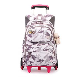 Tanou Cartable a Roulette Fille, Léger Sac Roulette Enfant Primaire, 2023 Cartable à Roulettes pour Voyages Scolaires, 16 Pouces, Graffiti Violet (Tanou Bagages, neuf)