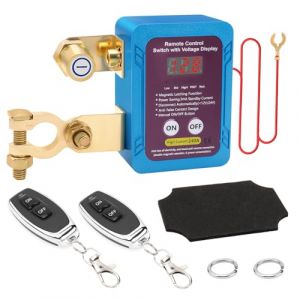 Liwogi Interrupteur d'arr&ecirc;t pour voiture avec t&eacute;l&eacute;commande, interrupteur de d&eacute;connexion de batterie 12 V 240 A, interrupteur d'arr&ecirc;t automatique avec affichage LED de la tension pour voiture, camion (UKAUTO, neuf)