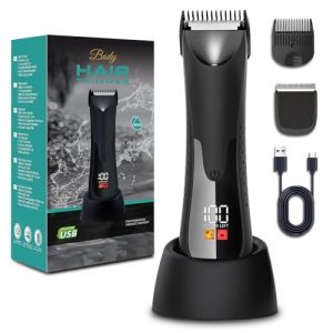 Vexloria Tondeuse Corps Homme, Tondeuse Intime Homme Avec Station de Charge USB, Étanche Rasoir Intime electrique avec Lumière LED pour Aisselles, Aines, Jambes (SUCIU STORE S.R.L., neuf)