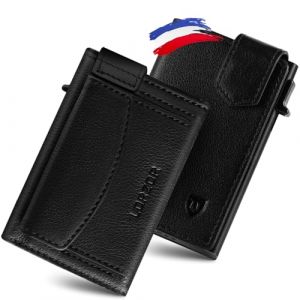 LORZOR Portefeuille Homme avec Porte Monnaie XXL, Porte Carte Homme Cuir V&eacute;ritable avec Fermeture Magn&eacute;tique, Portefeuille et Porte-Carte avec Blocage RFID, Wallet pour 10 Cartes，Portecarte Bancaire (ReturnRate, neuf)