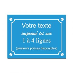 Plaque de rue décorative en aluminium Personnalisée pour intérieur et extérieur 30x20cm Bleu Clair (my-goodprice, neuf)