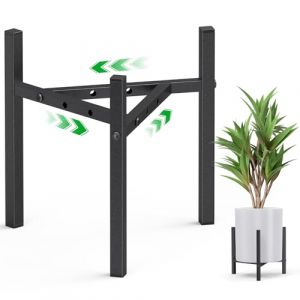 Support Plantes interieur, R&eacute;glable Supports de Pots Fleurs, Porte Plantes d'Angle M&eacute;tal, Pr&eacute;sentoir de Plantes, D&eacute;cor pour Int&eacute;rieur Ext&eacute;rieur Jardin Maison Balcon(seul support de plantes)-Noir-1Pcs (anice, neuf)
