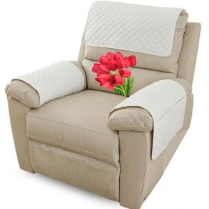 Housse D'appui-T&ecirc;te pour Meubles, Housse D'accoudoir, Canap&eacute; 2/1/3 Places avec Accoudoirs Housse de Protection pour Appuie-T&ecirc;te de Chaise Inclinable (Color : Beige White, Size : 3 Pieces(2xpocket)) (MOSIED, neuf)