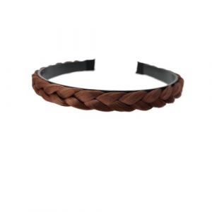 Perruque synth&eacute;tique tress&eacute;e pour femme - Accessoires de cheveux tendance - Style boh&egrave;me - Nature - Bandeau extensible pour f&ecirc;te (B-marron) (WANGJZNB, neuf)