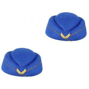 GALPADA 2 Pièces costume de chapeau d'agent de bord Chapeau de Fête costume d'hôtesse de l'air femme chapeau de uniforme Bandeau chapeau d'hôtesse de l'air casquette hôtesse de l'air (Hargrove Hare, neuf)