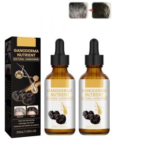 S&eacute;rum Anti-Cheveux Gris, Anti-Greying Hair Serums, S&eacute;rum Pour Cheveux Gris, Huile Capillaire R&eacute;paratrice, Serum Cheveux, Natural Hair Darkening Serum, Natural Ganoderma Hair Oil (2) (9suYzi, neuf)