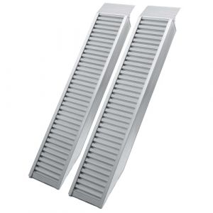 Wiltec Lot de 2X Rampe de Chargement 1610 x 305 mm &ndash; capacit&eacute; de Charge Max. 4050 kg &ndash; Profil &agrave; Barres &ndash; en Aluminium &ndash; Rampe d'acc&egrave;s Utilitaire Moto ATV Quad remorque (Wiltec Wildanger Technik GmbH, neuf)