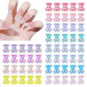 Art d'ongle en R&eacute;sine D'ours 3D R&eacute;sine D&eacute;corations Perles &agrave; Ongles d'Ours Cristal pour Le D&eacute;cor de Manucure DIY Ornements Paillettes 12 Couleurs 60 Pi&egrave;ces (HYPER SHOP SRL, neuf)