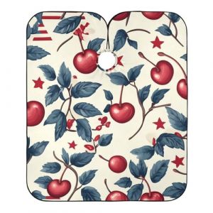 Cape De Coiffeur Cute Cherry And Stars Tablier De Coiffeur Salon Robe De Barbier Antiadh&eacute;sif Capes De Coupe Pour Protection Du V&ecirc;tement Studio Et Maison Coiffeurs 140X168Cm (FuQiaoShop, neuf)