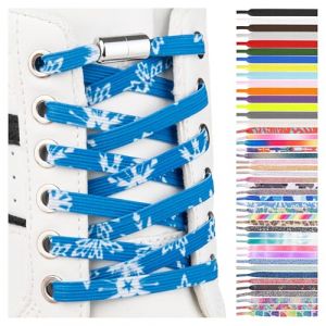 SULPO Lacets chaussures avec fermeture rapide en métal - Lacet elastique adulte et enfant - Lacets elastique plats sans noeuds pour les baskets, converse, sneakers - No Tie Lacets silicone (Simon78000, neuf)