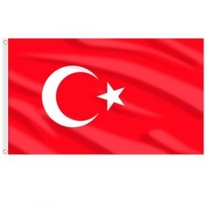 AhfuLife Grande Drapeau Turquie 90&times;150cm, 2Pcs Drapeaux Nationaux de la Turc Double Face avec &oelig;illets en Laiton pour Jardin Bar Euro Foot Match Match C&eacute;l&eacute;bration (echoapple, neuf)