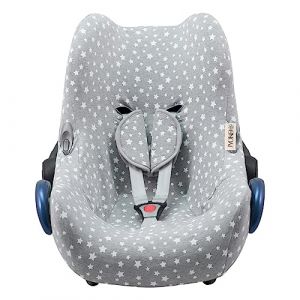 JYOKO KIDS Housse pour siège auto bébé en coton compatible avec Maxi Cosi Cabriofix (WHITE STAR) (JYOKO, neuf)