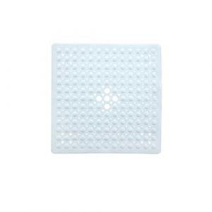 YIXANNX PVC salle de bain tapis ventouses douche toilette couleur unie carré baignoire hôtel tapis réutilisable accessoires 54x54cm, Blanc (TaYiDingNeng, neuf)
