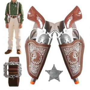 &Eacute;tui De Cowboy | Tenue Masculine Occidentale | Accessoires De Costumes De Cowboy Vintage Foundation De Cuisse R&eacute;glable Avec Ceinture Et 2 Revolver En Pp Pour Cosplay D&eacute;guise &Eacute;v&eacute;nements Qui Montrent La (xinwerty, neuf)
