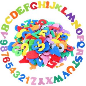 Lot de 130 autocollants en forme de lettres pour sac d'&eacute;cole - En mousse color&eacute;e - Lettres autocollantes - Lettre autocollante - Pour &eacute;colier, enfants, rentr&eacute;e des classes (bar leaf, neuf)