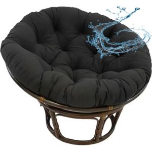 ZZDZW Coussin pour Fauteuil Papasan,Rond,Résistant Aux UV, Imperméable, Extérieur/Intérieur - Grand Coussin De Sol pour Meubles De Jardin Chaise De Balcon(Noir,180cm) (Pooneeliff, neuf)