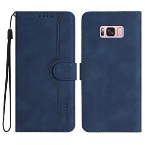Bxithnr&reg; Coque pour Samsung Galaxy S8 Plus, Clapet Housse en Cuir PU Etui &agrave; Rabat Pochette de Portefeuille [Fonction Support] [Fermeture Magn&eacute;tique] [3 Fentes] Flip Folio Phone Case - Bleu (HEROME, neuf)