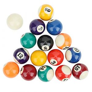 Boule de Billard, Mini Boules de Billard en résine, 16 pièces Boule de billard en résine écologique de 38MM pour enfants jouet Mini Table de billard accessoire pour Salle De Jeu Jeux De Loisir (Fictory-EU, neuf)