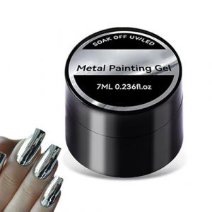 Vernis à ongles en métal,vernis à ongles en gel argenté - Vernis à ongles gel peint en argent 7ml - Peinture réfléchissante haute brillance, gel à ongles effet métal pour accessoires de manucure (dxuilra, neuf)