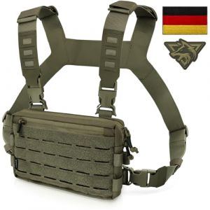 WYNEX Sac de Poitrine Tactique Homme Sacoche de Poitrine Militaire Sac de Torse Utilitaire Sacoche Pectorale Chest Rig pour Sport Randonnée Chasse Cyclisme (Wynex-EU, neuf)