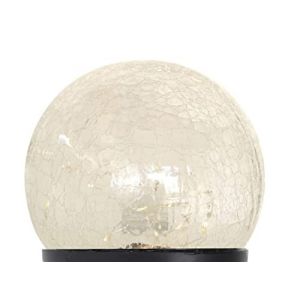 Spetebo Petite boule solaire LED en verre craquel&eacute; - 8 cm - Lampe boule avec 10 LED en blanc chaud - D&eacute;coration de jardin, balcon, terrasse (Special-trends, neuf)