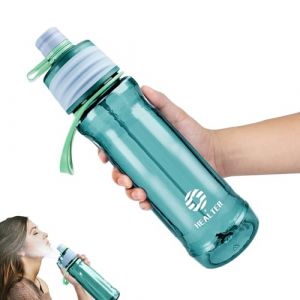 Healter 650ml Gourde Brumisateur eau Visage Brumisateur Rechargeable Bouteille Sport pour Hydratation en Extérieur outeille d'eau de Cyclisme étanche pour Fitness et Sports(Bleu) (RockBone, neuf)